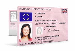 Buy UK national identity card with BTC